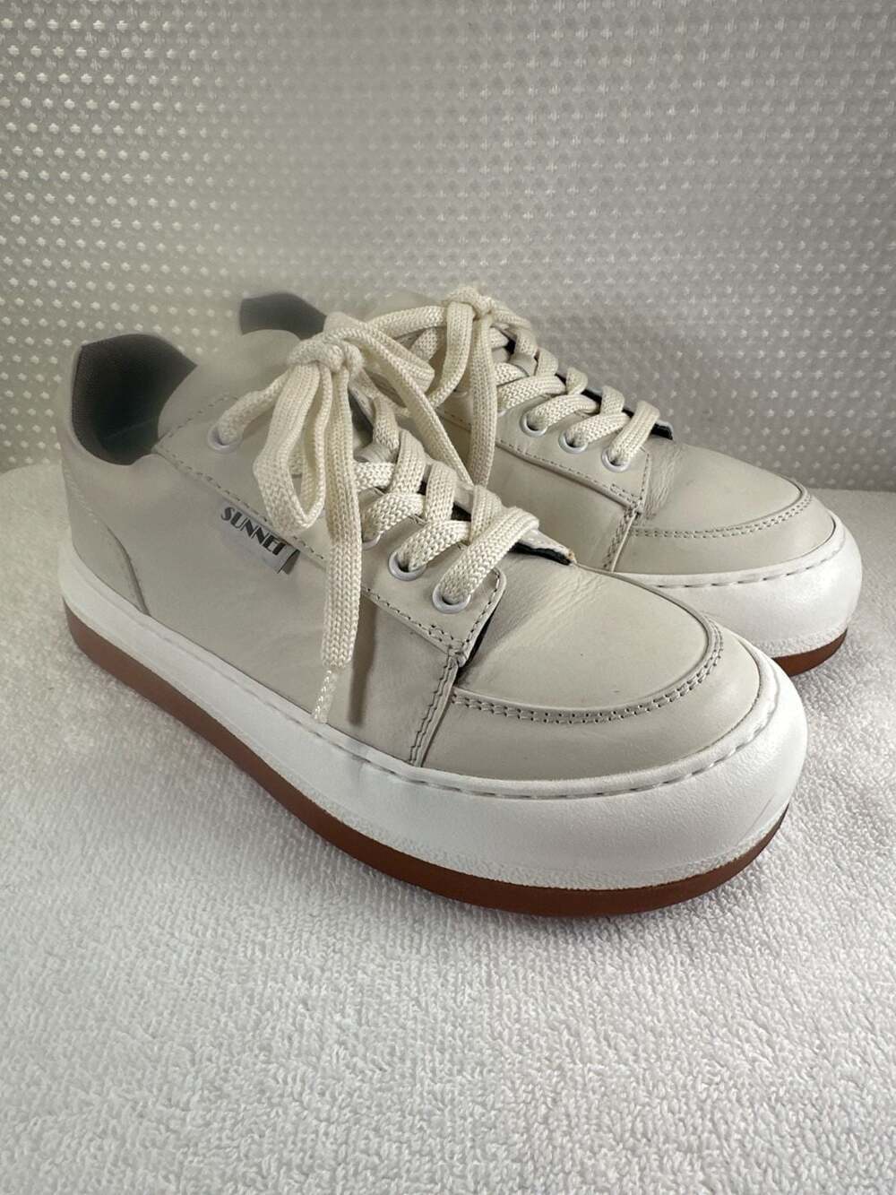 Sunnei Dreamy Platform Sneakers White Leather Size 36